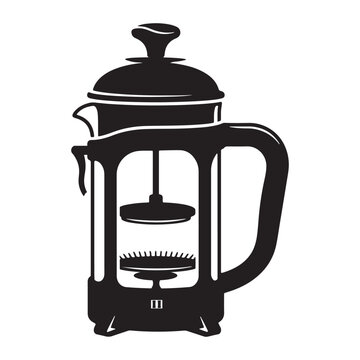 Digital coffee maker silhouette vector art illustration