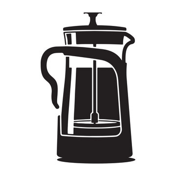 Digital coffee maker silhouette vector art illustration