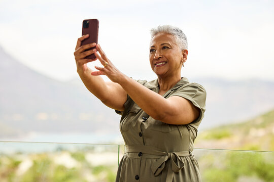 Senior Woman Taking a Selfie