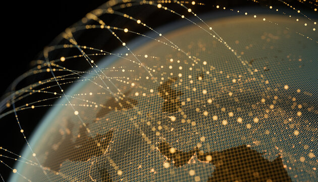 Global Digital Network over Planet Earth from Space