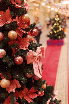 Christmas Decorations in a Shopping Mall During the Holiday Season