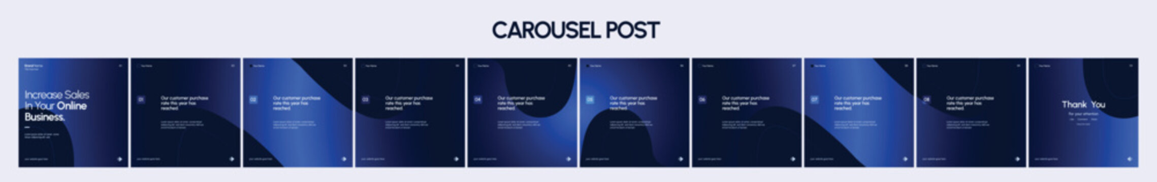 Set of Linkedin Carousel Post, editable social media Instagram carousel post, modern and creative business carousel post template.