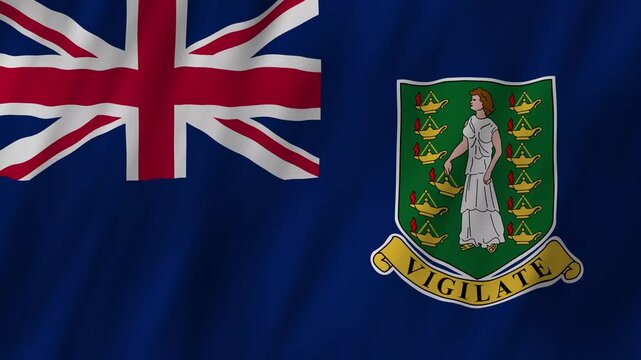 British Virgin Islands flag waving in the wind 4K animation background