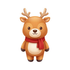 Cute baby reindeer wearing red winter scarf © Element Lab