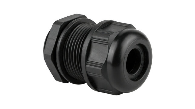 A plastic pipe connector on transparent background