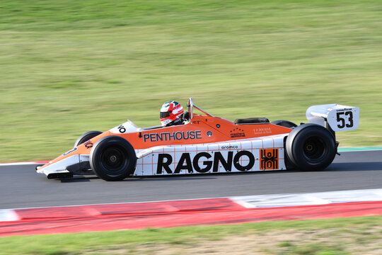 Scarperia, Italy - October 2th 2026: Arrows A4 of year 1982 ex Mauro Baldi drive by unknown in action during practice session at Mugello Circuit.