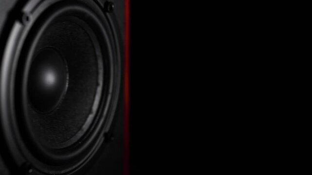 macro close up of a speaker with negative space for copy text