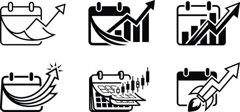 Calendar Pages Transforming into Rising Financial Growth Chart