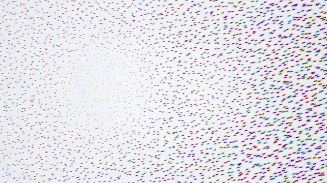White Confetti Dashes Abstract Halftone Dot Pattern Animation, Halftone Dot Transition, Pixel Dot Wipe Effect, Circular Reveal, Futuristic Pixel Wave, LED Dot Grid Screen Background Loop