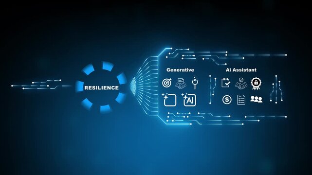 Futuristic cyber resilience dashboard featuring intelligent network protection analytics, digital security recovery monitoring, and enterprise defense continuity visualization.4k motion graphics video