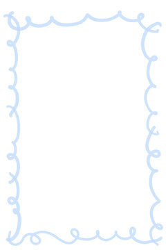 Blue hand drawn doodle style frame