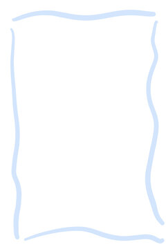 Blue hand drawn doodle style frame