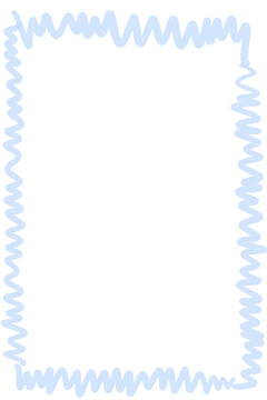 Blue hand drawn doodle style frame