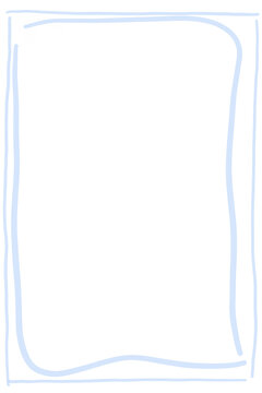 Blue hand drawn doodle style frame
