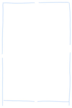 Blue hand drawn doodle style frame
