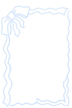 Blue hand drawn doodle style frame