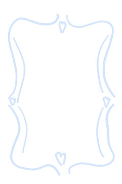 Blue hand drawn doodle style frame