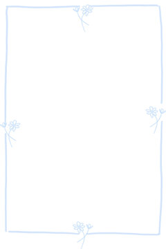 Blue hand drawn doodle style frame