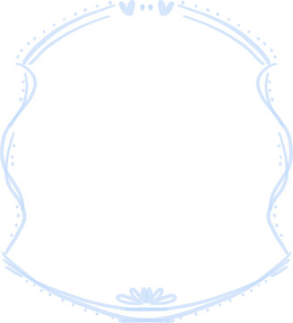 Blue hand drawn doodle style frame