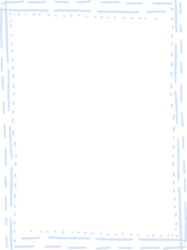 Blue hand drawn doodle style frame