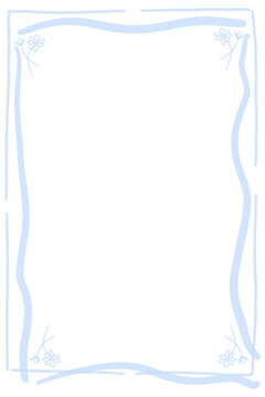 Blue hand drawn doodle style frame