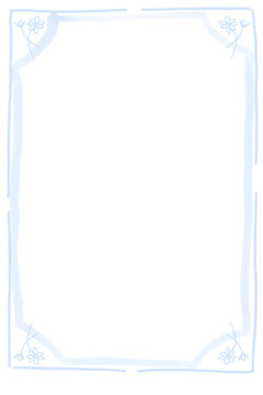 Blue hand drawn doodle style frame