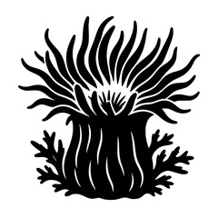 Sea Anemone Reef Silhouette Illustration © Gopal