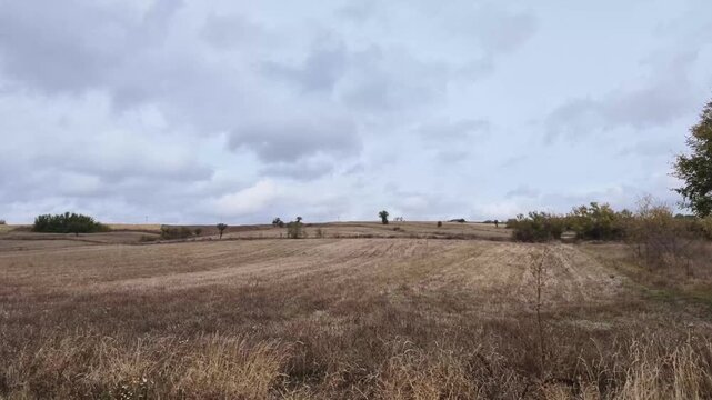 view of gjurgjevik village fields in autumn near peja kosovo video