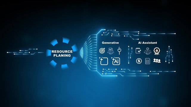 Enterprise performance dashboard powered by Resource Planning analytics interface with secure operational monitoring and advanced digital management 4K animation video