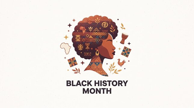 Prompt give me unicuq black history month afrocentric illustration