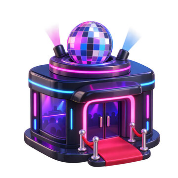 night club 3d illustration isolated on white transparent background png