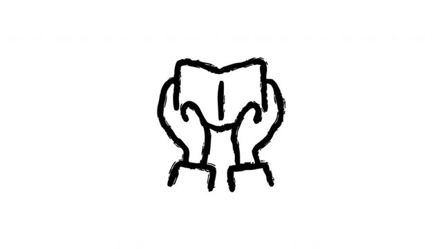 Open Book For Reading And Learning Hand Drawn Doodle Animation With Alpha Channel. Book Symbol And Education Resource, Transparent Background. 4K Loop Hand Drawn Icon.
