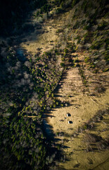 Naklejka premium Aerial view of mountain hills
