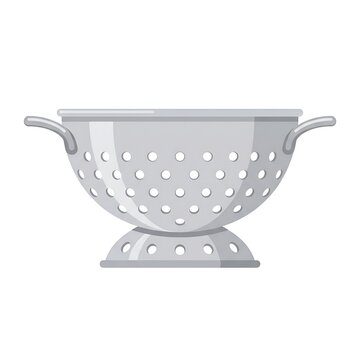 Metal colander illustration isolated on white background