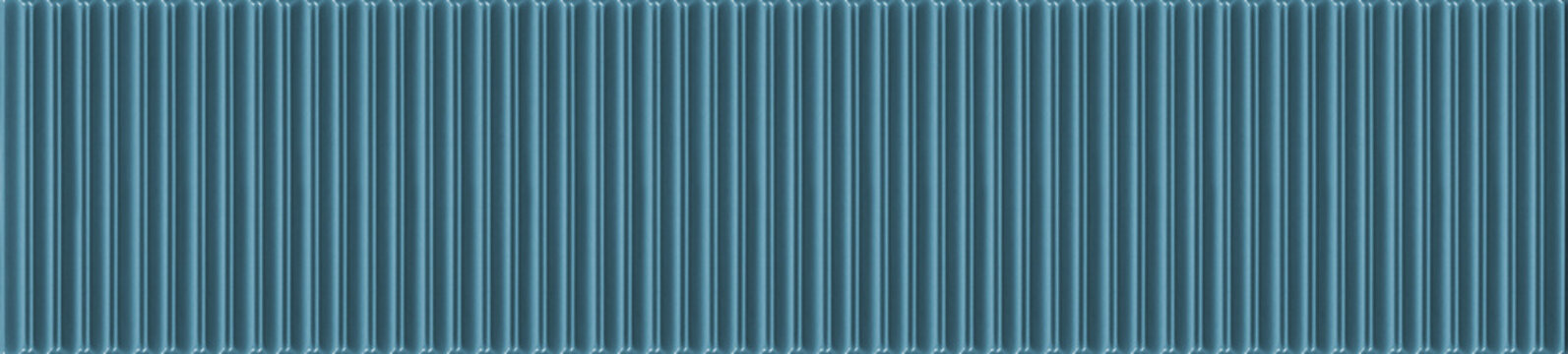 Seamless blue glazed ceramic finger tile texture with vertical narrow kitkat slat pattern layout