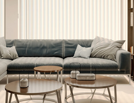 3D rendering, 3d illustration, Large Luxury modern living room interior,  brutalist architecture realistic lighting,  Graphic Overlay wide angle, contemporary furniture, clean lines, minimalist decor