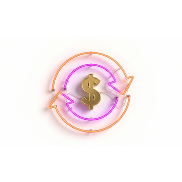 Recycling dollar sign with circular arrows icon