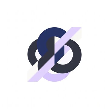 Abstract geometric logo design with interlocking circles and diagonal lines