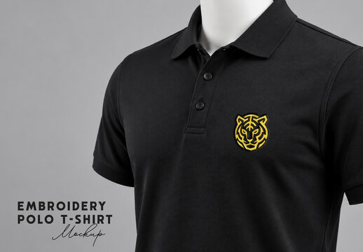 Embroidery Polo T-Shirt Mockup