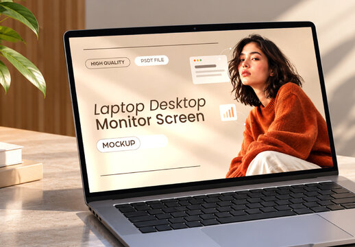 Laptop Desktop Monitor Screen Mockup
