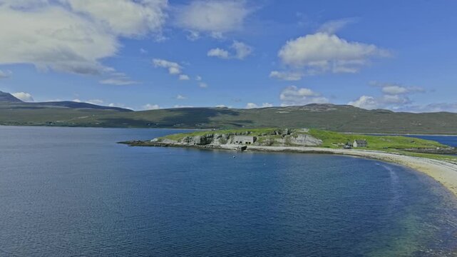 Across the blue waters of Loch Eriboll to the Lime kilns of Ard Neackie in Scotland highlands