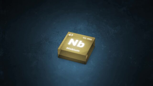 Chemical Element Niobium Nb Animation. Periodic Table Series.