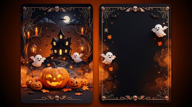halloween background with pumpkin for invitation card design