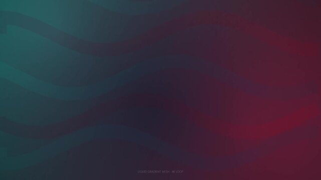 Abstract dark wave background. Smooth flowing lines in teal and burgundy gradient. Modern digital art for technology presentations and creative wallpaper.