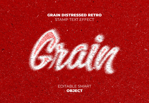 Grain Distressed Retro Stamp Text Effect