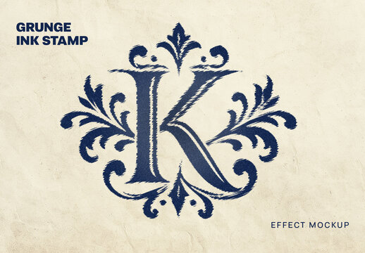 Grunge Ink Stamp Effect Mockup