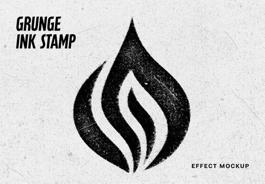 Grunge Ink Stamp Effect Mockup