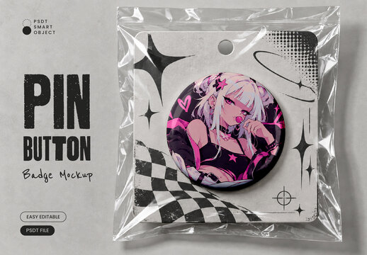 Pin Button Badge Mockup