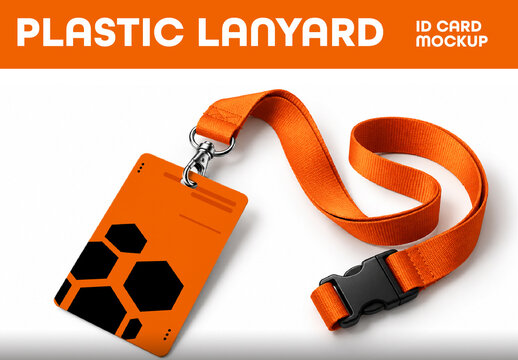 Plastic Lanyard ID Card Mockup
