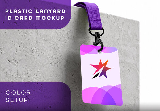 Plastic Lanyard ID Card Mockup
